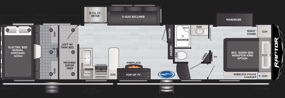 2022 KEYSTONE RAPTOR F351, , floor-plans-day image number 0